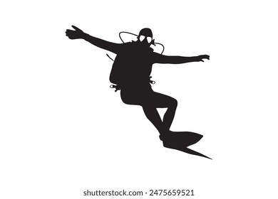 Scuba diver vector, Vector scuba diver silhouettes