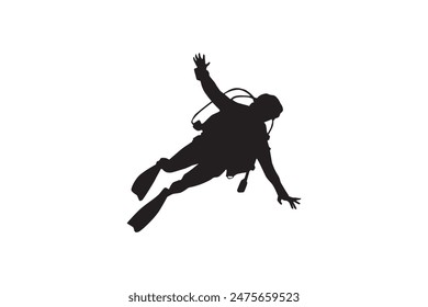 Scuba Diver Vektorgrafik, Vektorgrafik Scuba Diver Silhouetten