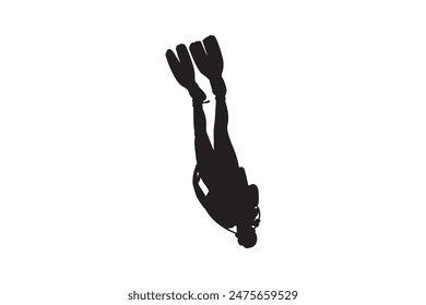 Scuba diver vector, Vector scuba diver silhouettes