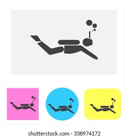 scuba divers sets Editable vector icons for , advertise Web sites and print