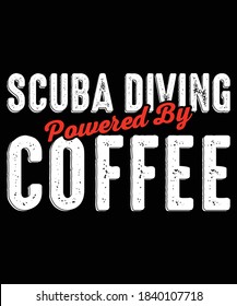 Scuba Diving With Coffee Design With Grungy Look