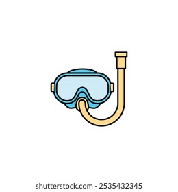 Scuba diving colored vector icon on white background