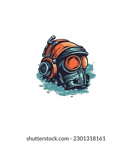 scuba diving with complete equipment logo
