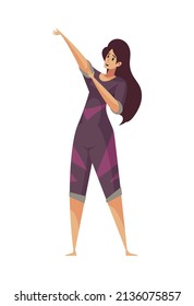 Scuba diving composition with isolated female character of diver in floating suit on blank background vector illustration