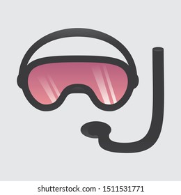 scuba diving cute illustration, vector, flat design.