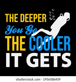 Scuba Diving Design. This illustration can be used as a print on T-shirts, cups, bags, Phone Case etc.