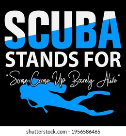 Scuba Diving Design. This illustration can be used as a print on T-shirts, cups, bags, Phone Case etc.