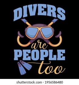 Scuba Diving Design. This illustration can be used as a print on T-shirts, cups, bags, Phone Case etc.