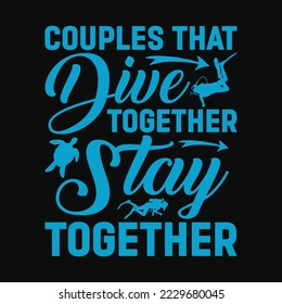 Scuba Diving Diver Girl Couples Dive Together Stay Together