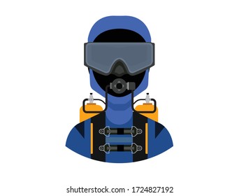 Scuba Diving Equipment vector icon