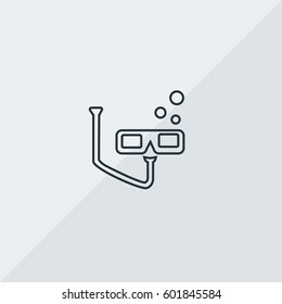 Scuba Diving Equipment Vector Icon, The outlined symbol of implement for diving. Simple, modern flat vector illustration for mobile app, website or desktop app  
