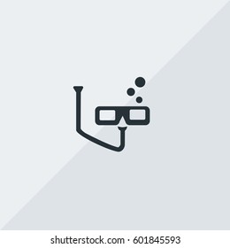 Scuba Diving Equipment Vector Icon, The outlined symbol of implement for diving. Simple, modern flat vector illustration for mobile app, website or desktop app  