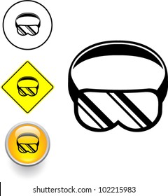 scuba diving or eye protection goggles symbol sign and button