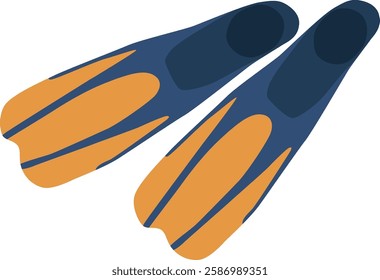 Scuba diving fins vector illustration