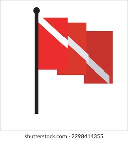 Scuba diving flag vector illustration