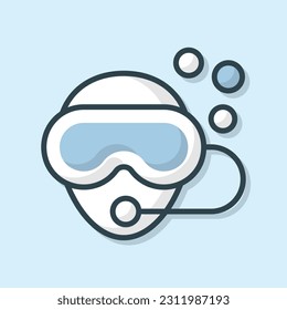 Scuba Diving flat outlined icon