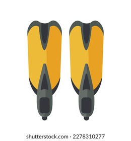 Scuba diving flippers. Diver stuff equipment, underwater swimming vector cartoon illustration