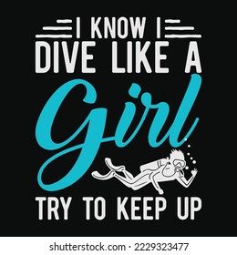 Scuba Diving Girl funny svg design