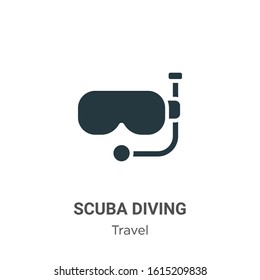 Scuba diving glyph icon vector on white background. Flat vector scuba diving icon symbol sign from modern travel collection for mobile concept and web apps design.