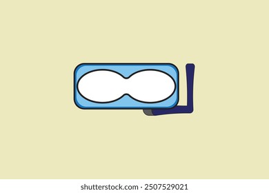 Scuba diving goggles Flat Vector illustration for mockup graphics designs.