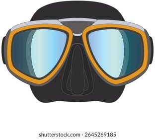 scuba diving, half mask isolated on a white background