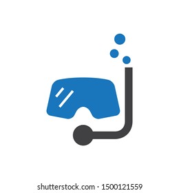 Scuba Diving Icon in Blue Gray Color