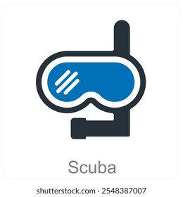 Scuba and diving icon concept