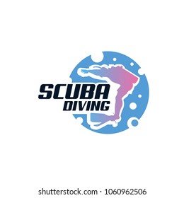 Scuba Diving Icon Design Template. Vector Illustration