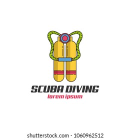 Scuba Diving Icon Design Template. Vector Illustration