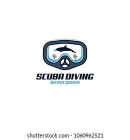 Scuba Diving Icon Design Template. Vector Illustration