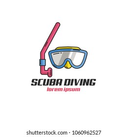 Scuba Diving Icon Design Template. Vector Illustration