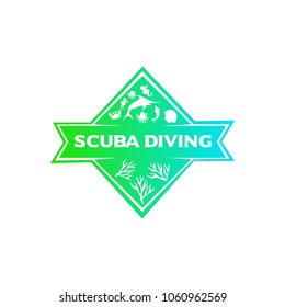 Scuba Diving Icon Design Template. Vector Illustration