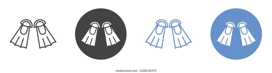 Scuba diving icon Flat art in black and white isolated