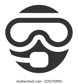 Scuba Diving icon. Flat style vector illustration isolated on white background