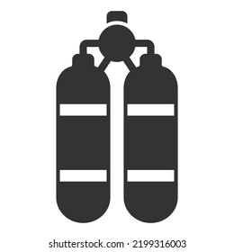 Scuba diving - icon, illustration on white background, glyph style