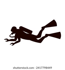 Scuba diving icon isolated on white background.