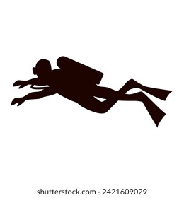 Icono de buceo Scuba aislado en fondo blanco.
