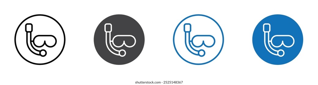 Scuba diving icon Isolated on white background vector set