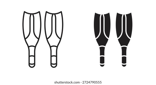 Icono de buceo en diseño de línea y colores sólidos en blanco y negro para diseños