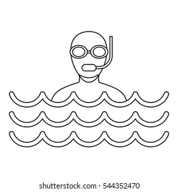 Scuba diving icon. Outline illustration of scuba diving vector icon for web