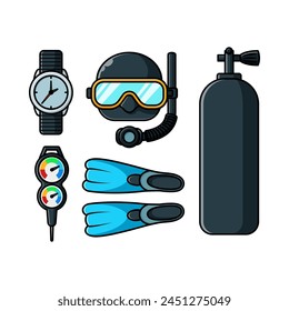 scuba diving icon set illustration design element