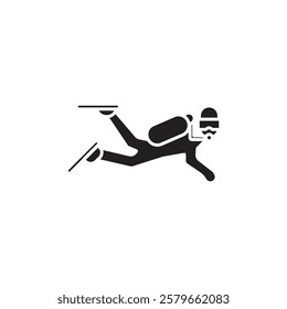 Scuba diving icon Vector flat thin line illustration