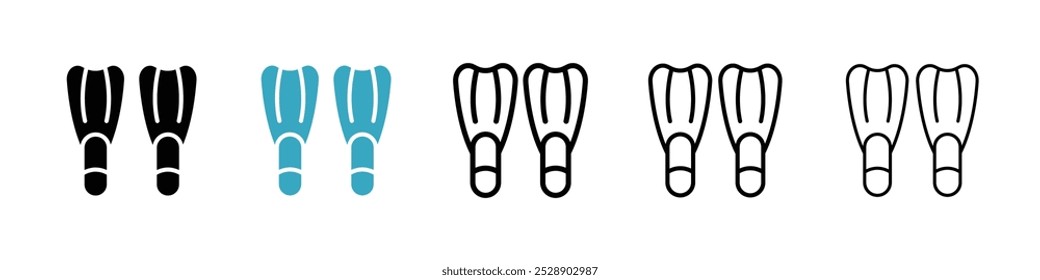 Scuba diving icon vector illustration set