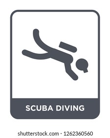 scuba diving icon vector on white background, scuba diving trendy filled icons from Travel collection, scuba diving simple element illustration
