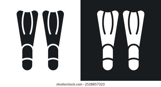 Iconos de buceo. Vector de estilo sólido