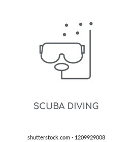 Scuba diving linear icon. Scuba diving concept stroke symbol design. Thin graphic elements vector illustration, outline pattern on a white background, eps 10.