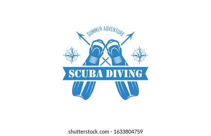 Scuba diving logo branding identity corporate illustration
