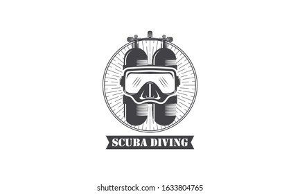 Scuba diving logo branding identity corporate illustration