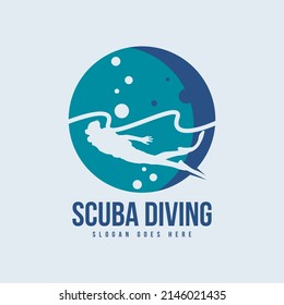 Scuba Diving Logo Design Concept Vector. Diving Logo Template Vector