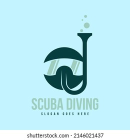 Scuba Diving Logo Design Concept Vector. Diving Logo Template Vector